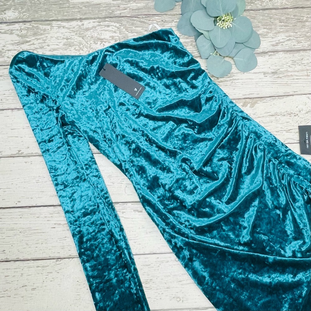 Lulus Crushed Velvet One Shoulder Mini Dress